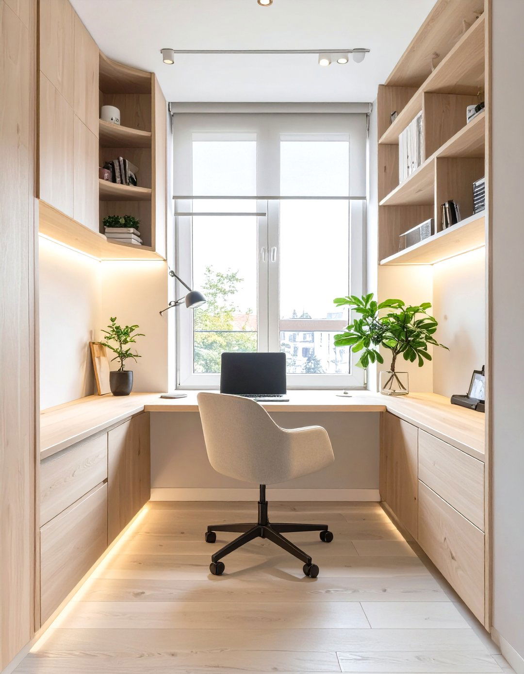 Minimalist Zen for a Home Office Nook - 30 interior design styles for small spaces ideas