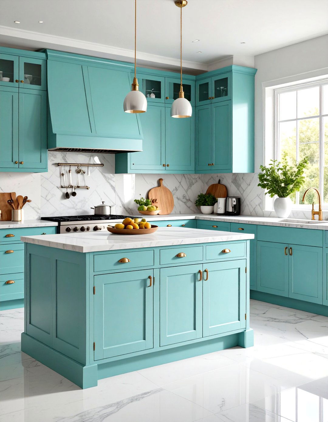 Mint Green Cabinetry - 30 retro kitchen ideas