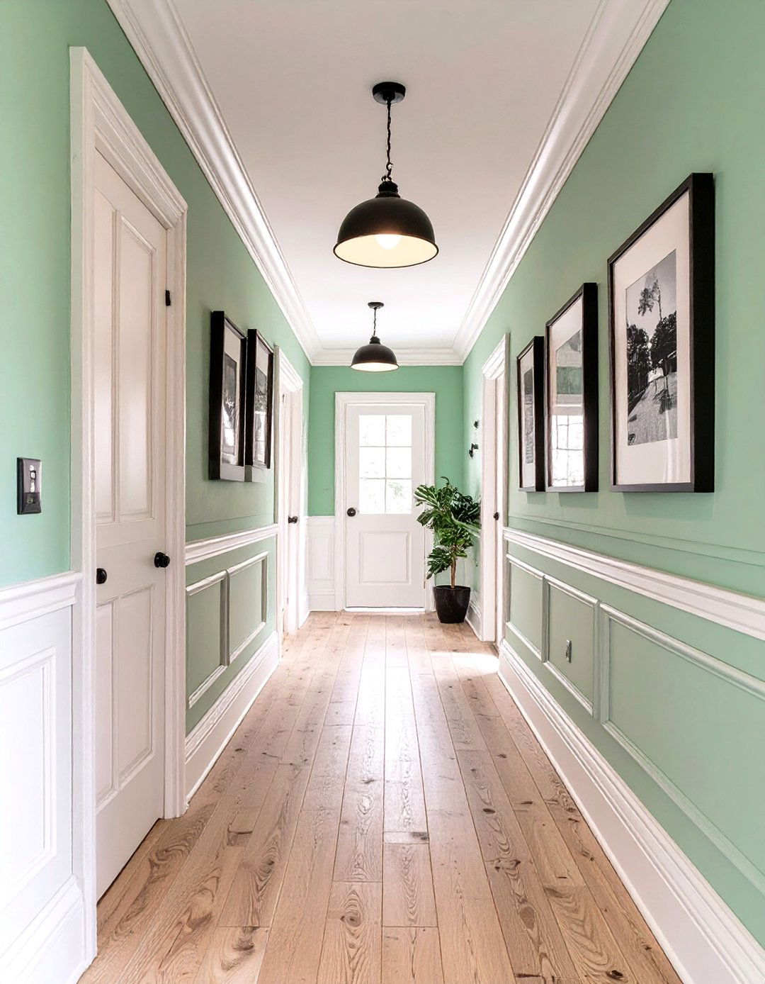 Mint Green Hallway - 30 hallway paint ideas