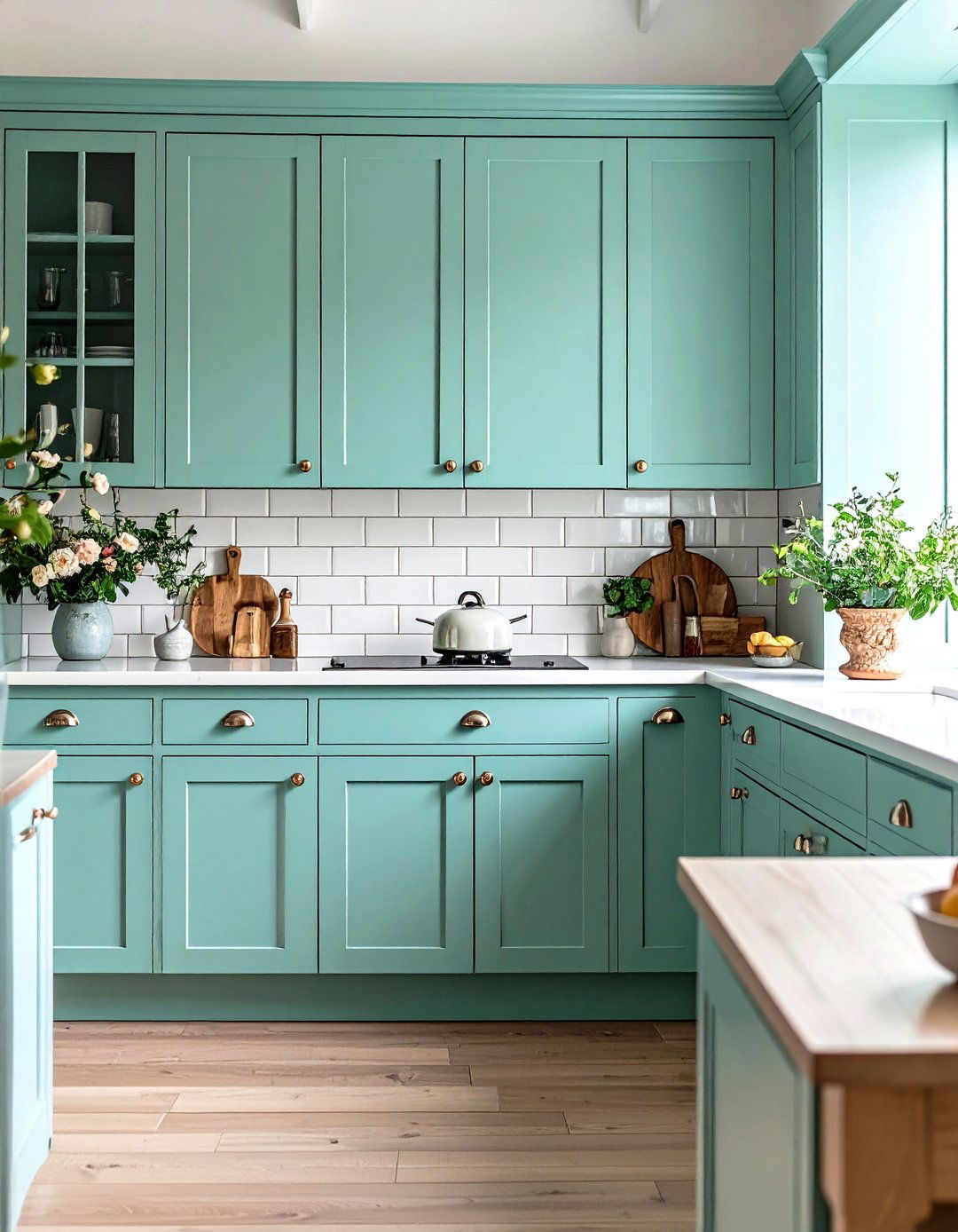 Mint Green Painted Kitchen Cabinets - 30 painted kitchen cabinet ideas