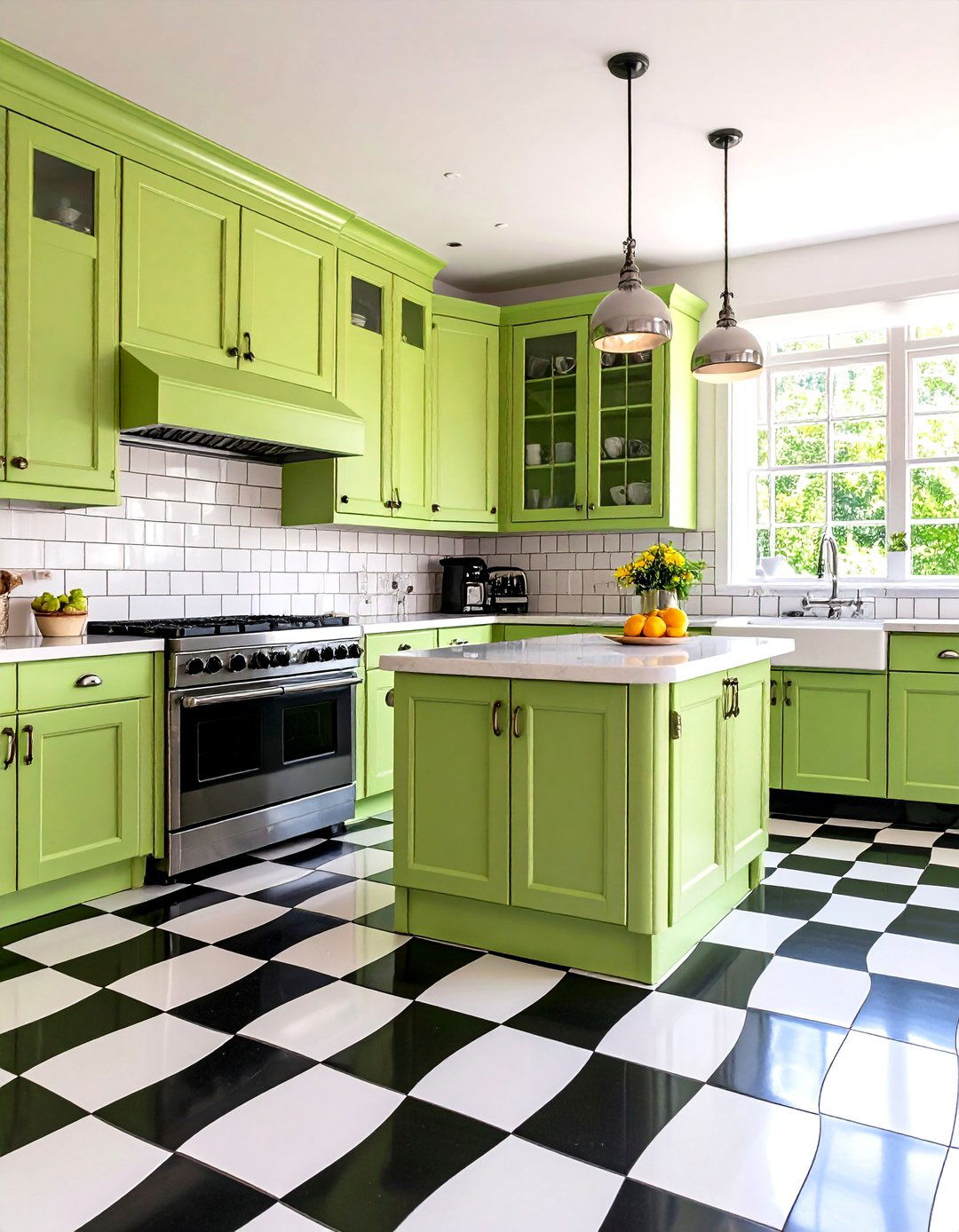 Mint Green Retro Kitchen - 30 kitchen painting ideas
