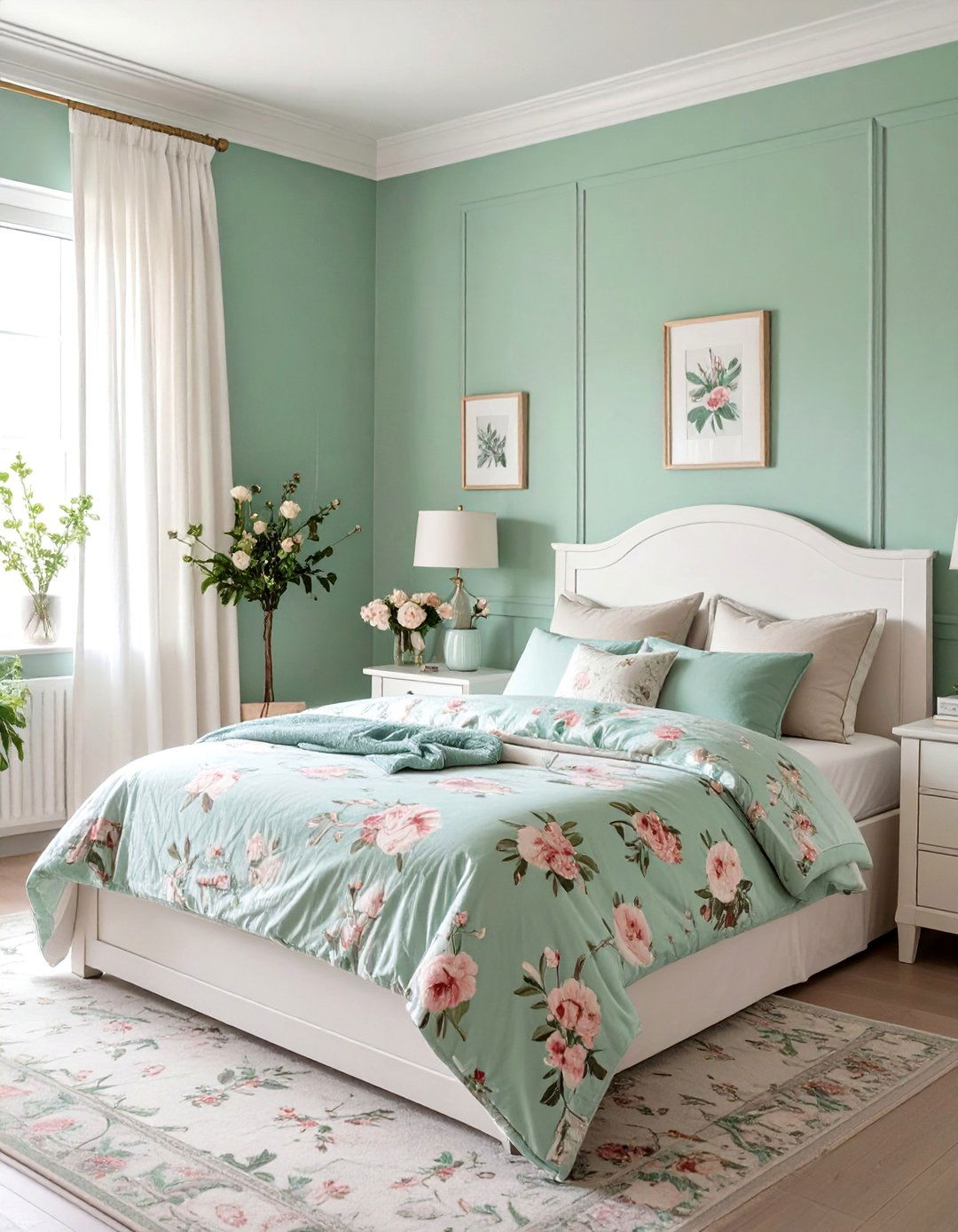 Mint Green and White Bedroom - 30 color ideas for bedroom
