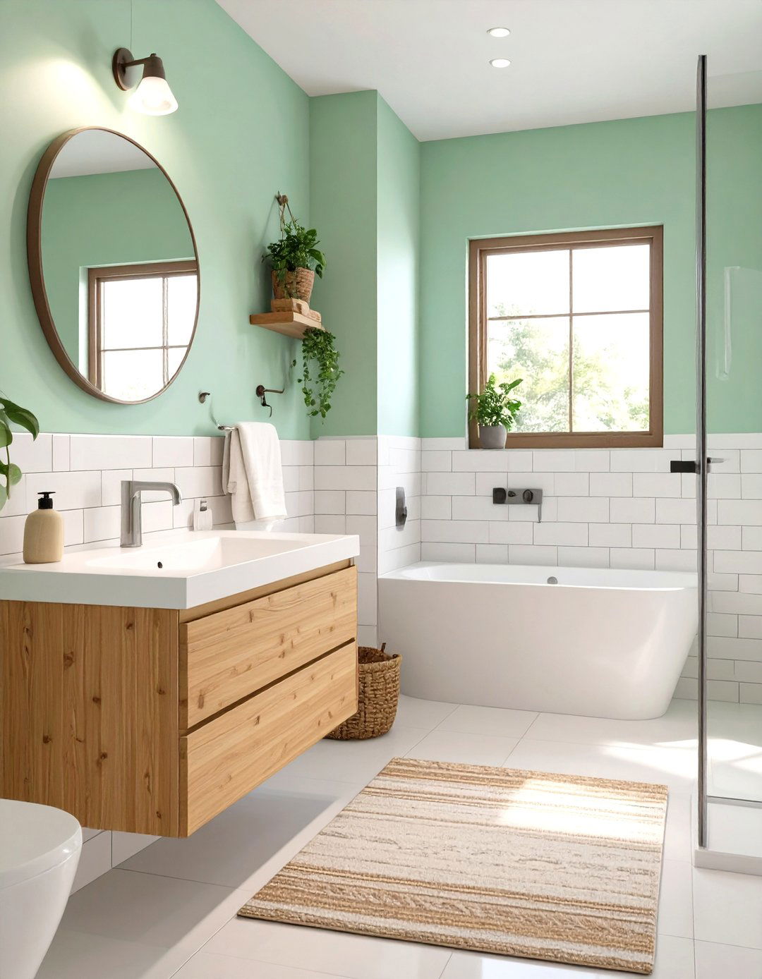 Mint Green for a Fresh and Cheerful Vibe - 30 small bathroom bathroom color ideas