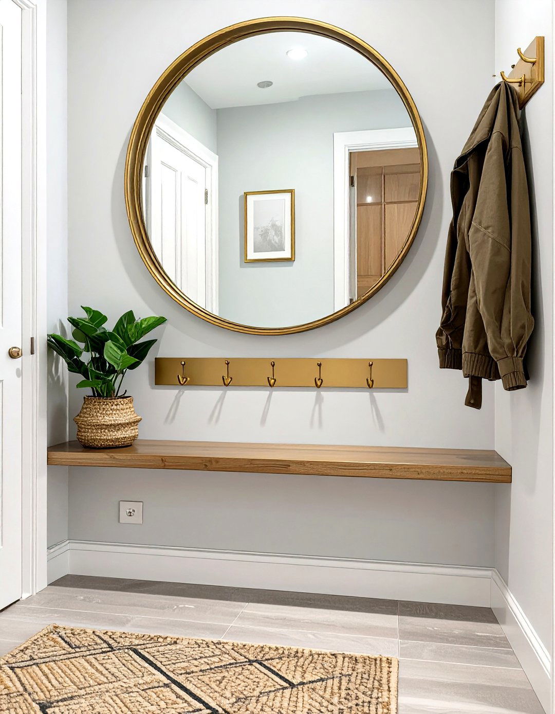 Mirror and Hook Combo Mudroom - 30 small mudroom mudroom ideas