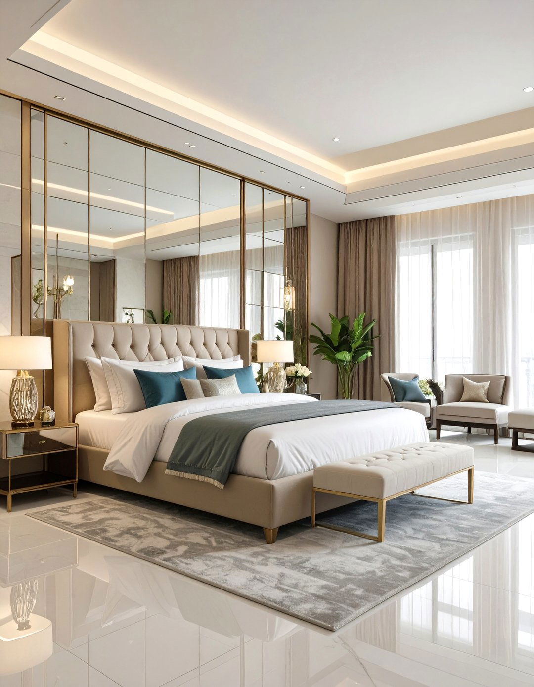 Mirrored Accent Wall - 30 accent wall ideas for bedroom