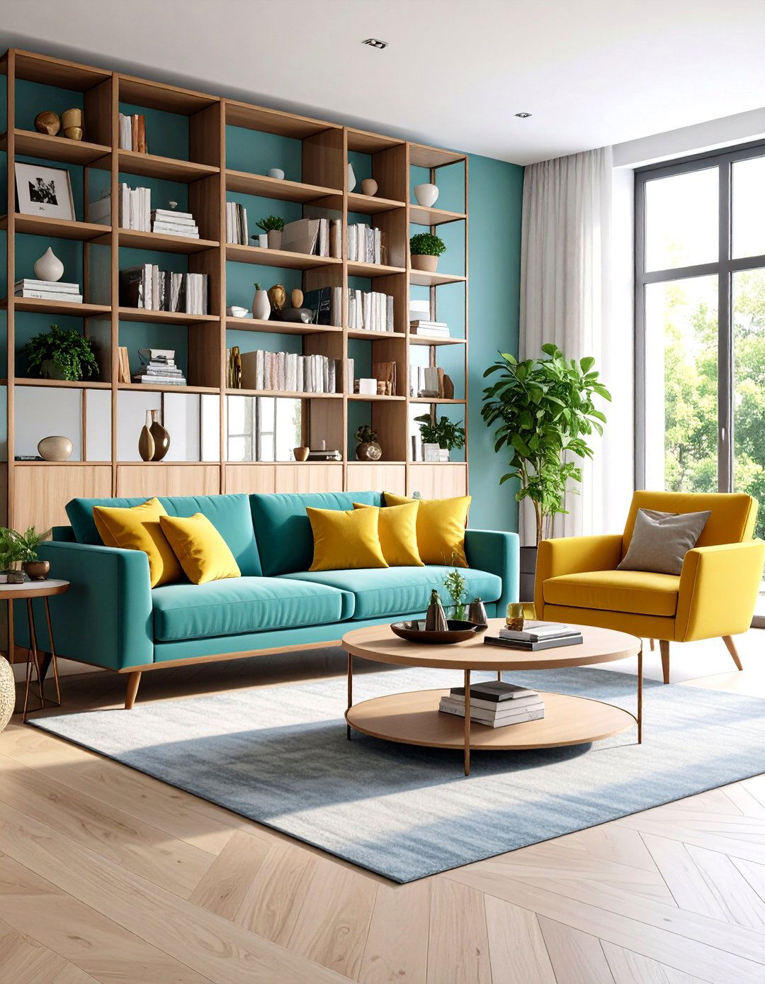 Mirrored Back Living Room Bookshelves - 30 living room bookshelf ideas