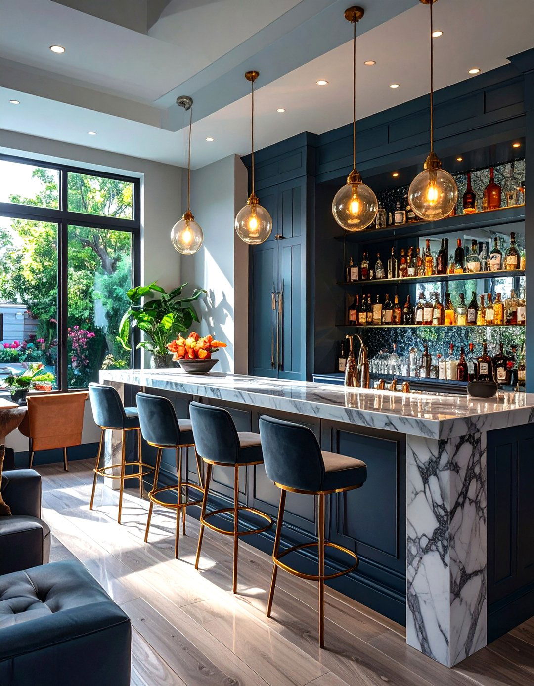 Mirrored Backsplash Basement Wet Bar - 30 wet bar ideas for basement