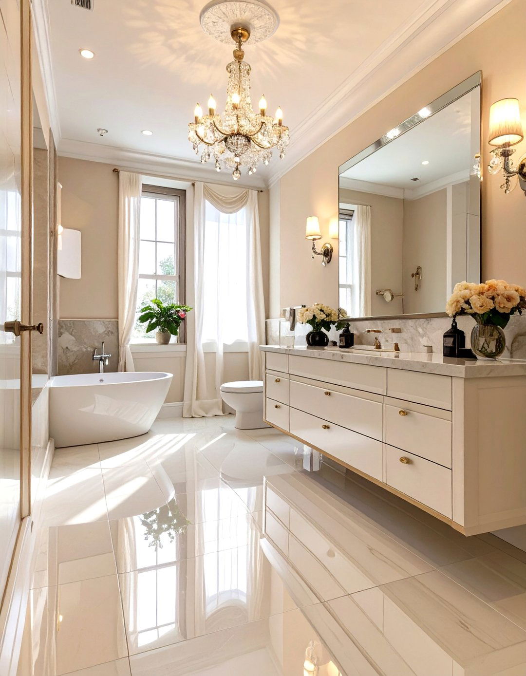 Mirrored Bathroom Floor Tiles - 30 bathroom floor tiles ideas