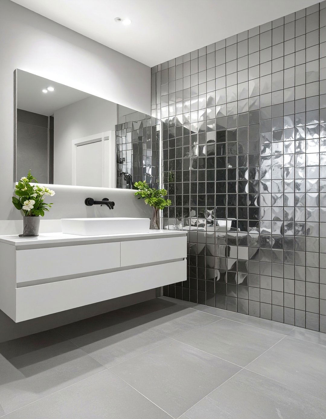 Mirrored Bathroom Tiles - 30 bathroom tiles ideas