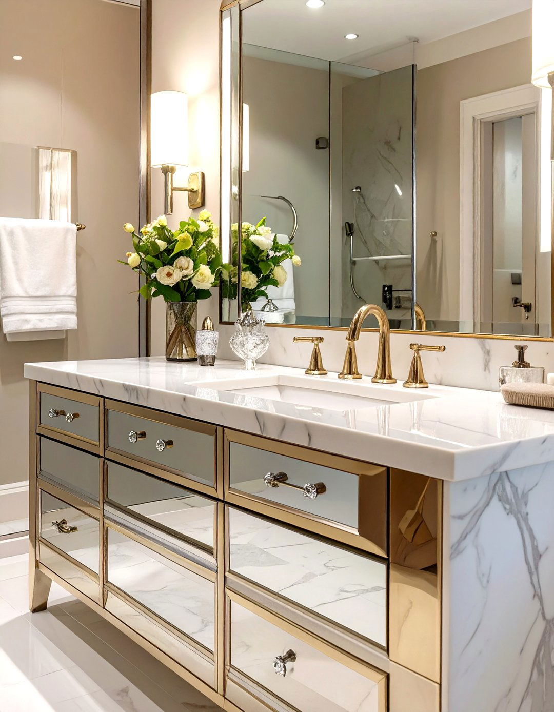 Mirrored Bathroom Vanity - 30 bathroom vanity designs