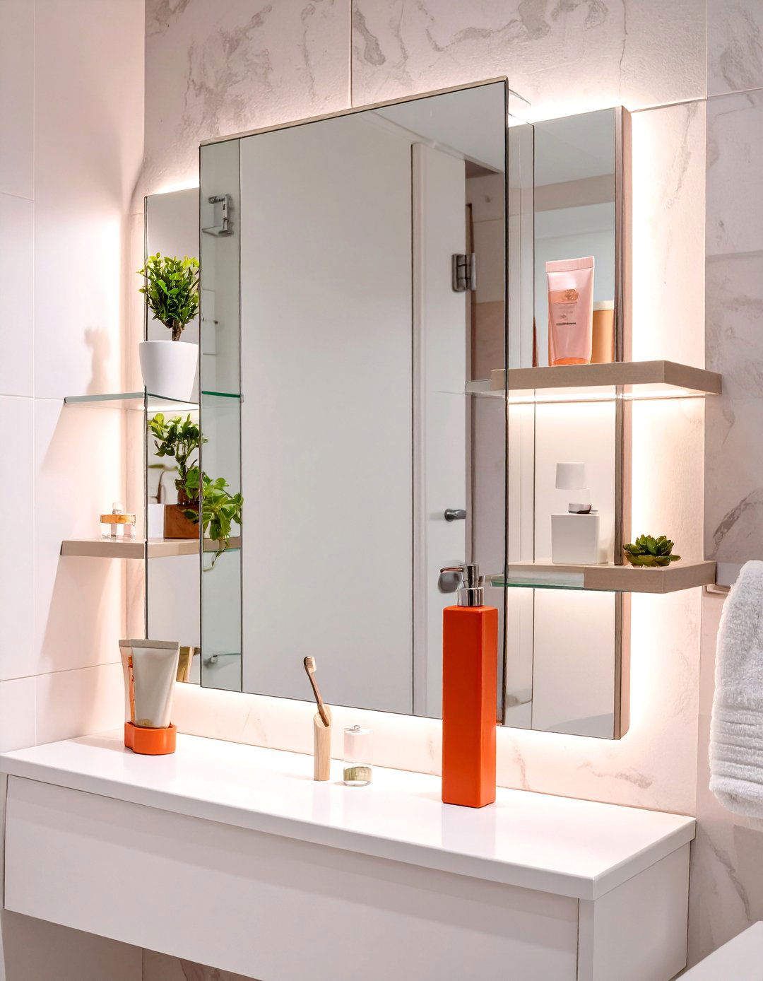 Mirrored Cabinet Bathroom Shelf - 30 bathroom shelf ideas