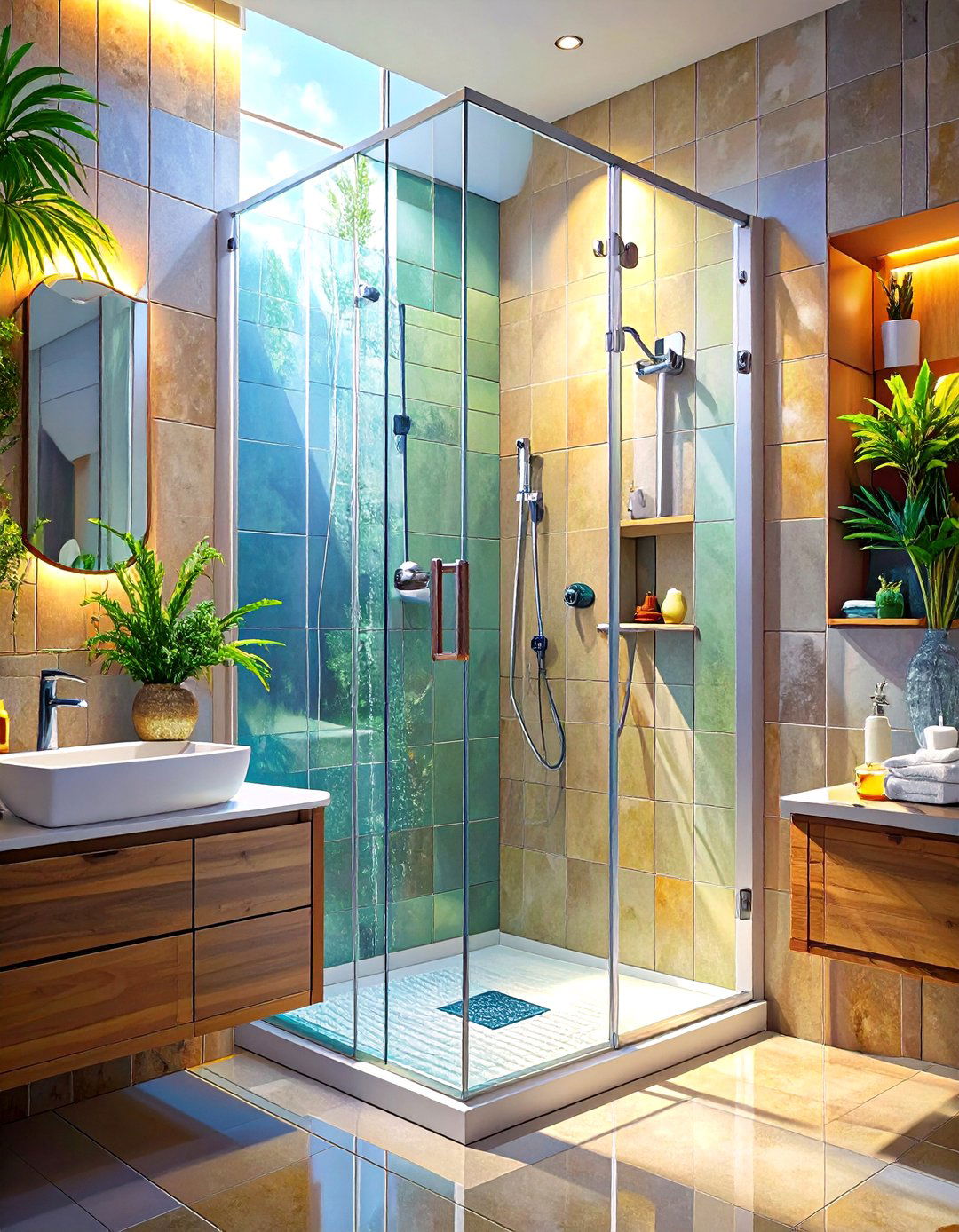 Mirrored Cabinet Shower Organizer - 30 shower organizer ideas