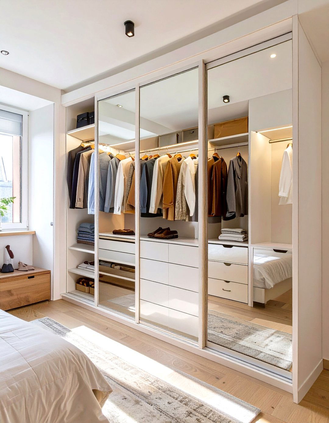 Mirrored Closet Doors - 30 teenage girl bedroom ideas for small rooms