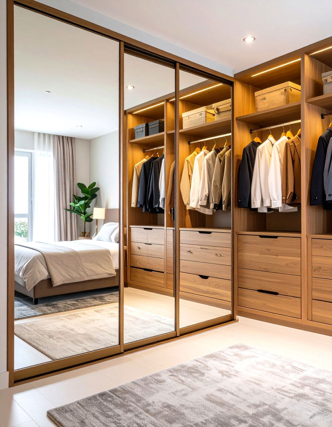 Mirrored Closet Doors for a Reach In Closet - 30 reach in closet ideas