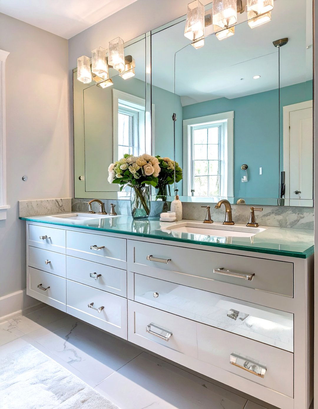 Mirrored Double Vanity - 30 master bathroom double sink vanity ideas