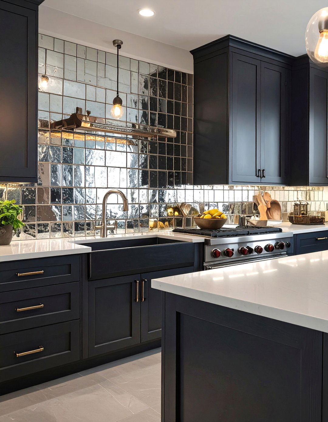 Mirrored Kitchen Backsplash Tiles - 30 modern kitchen tiles design ideas
