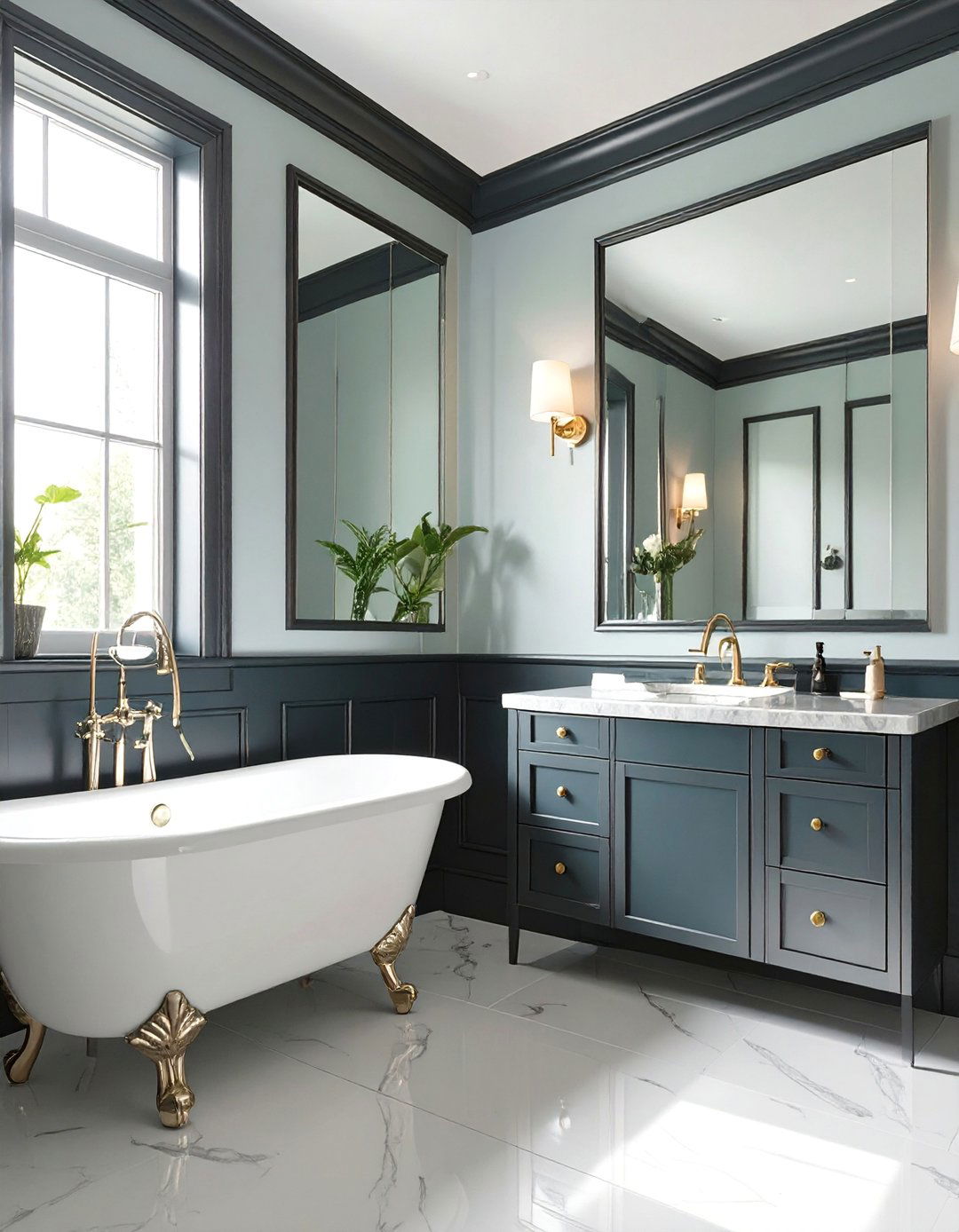 Mirrored Panel Bathroom Wainscoting - 30 bathroom wainscoting ideas