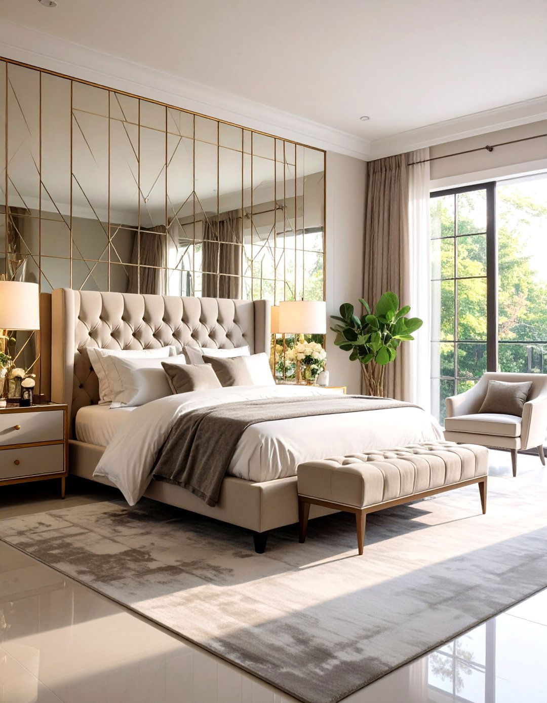 Mirrored Panel Bedroom Wall - 30 accent wall bedroom ideas
