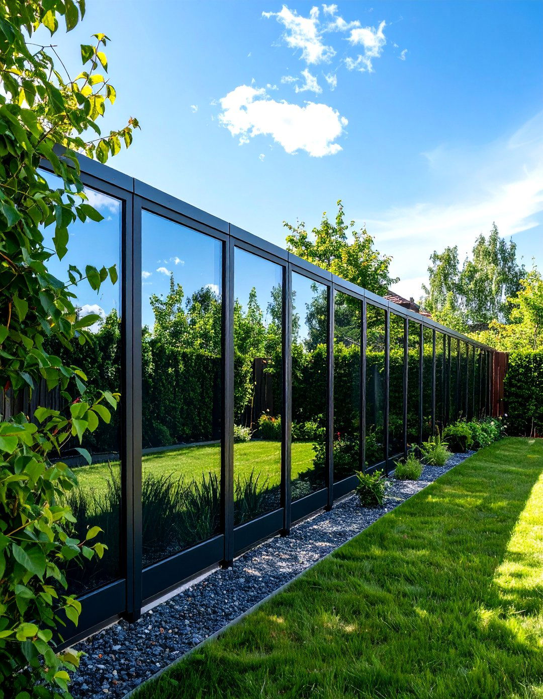 Mirrored Panel Garden Fencing - 30 garden fencing ideas