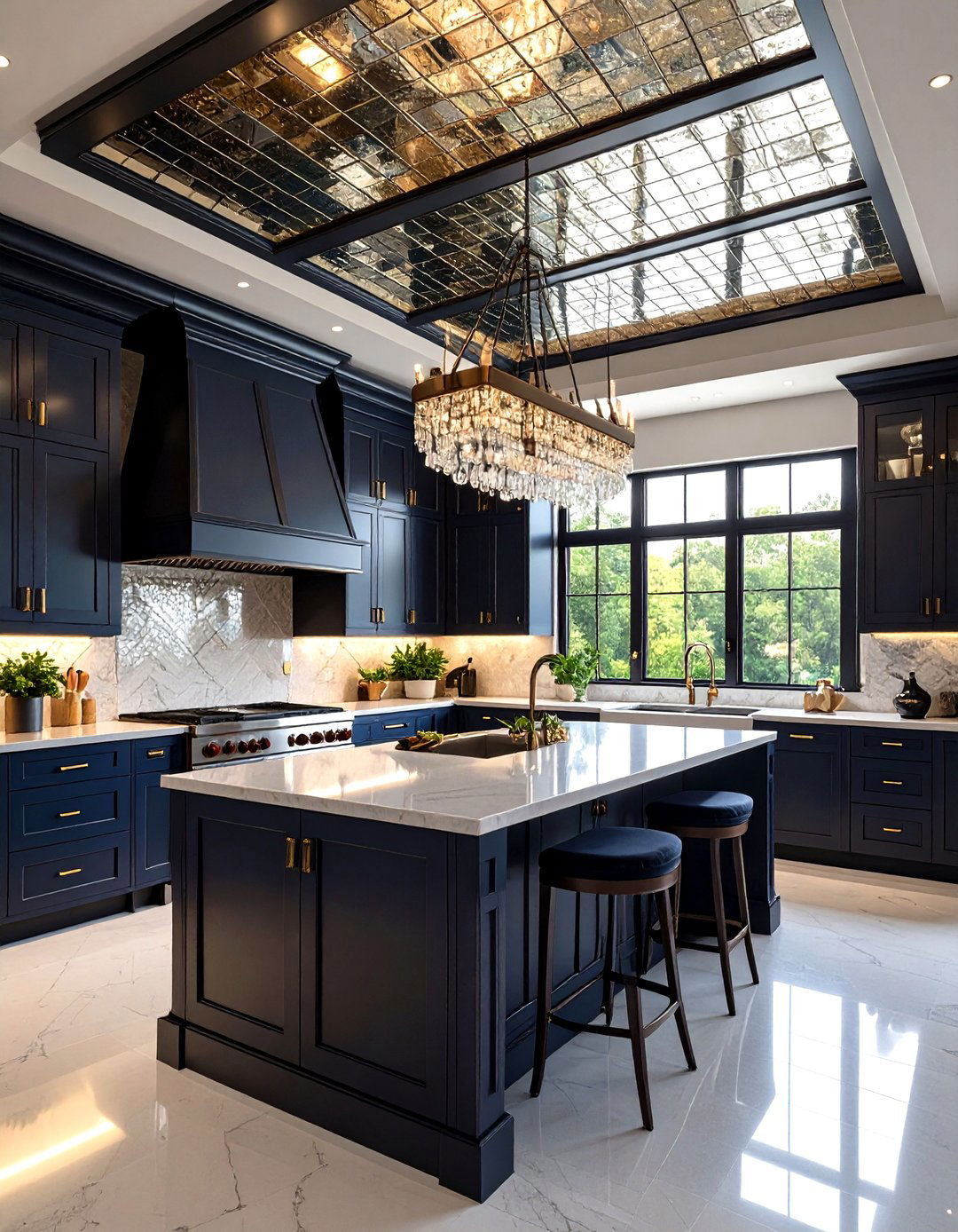 Mirrored Panel Kitchen Ceiling - 30 kitchen ceiling ideas