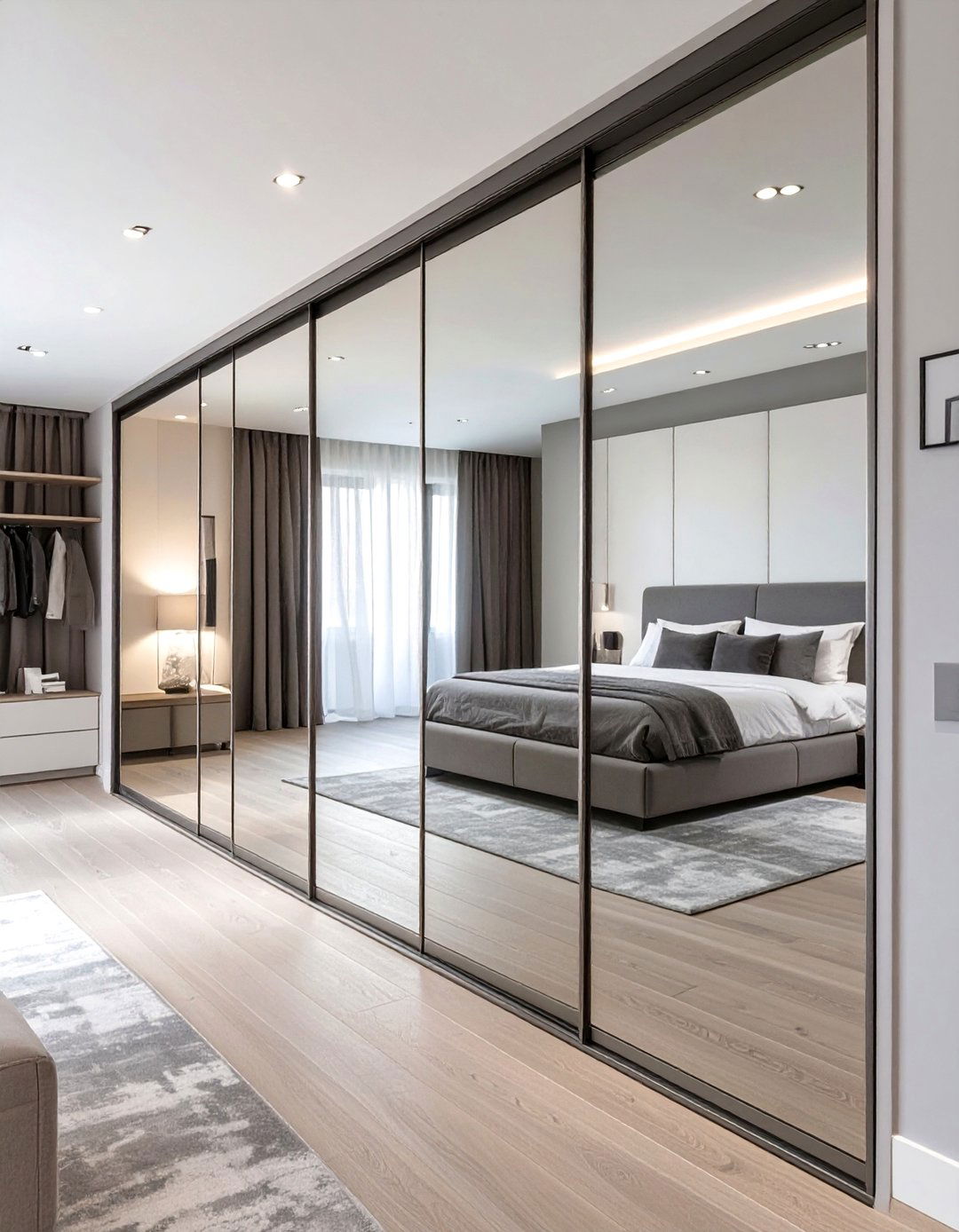 Mirrored Panels to Enlarge Space - 30 alternative to closet door ideas