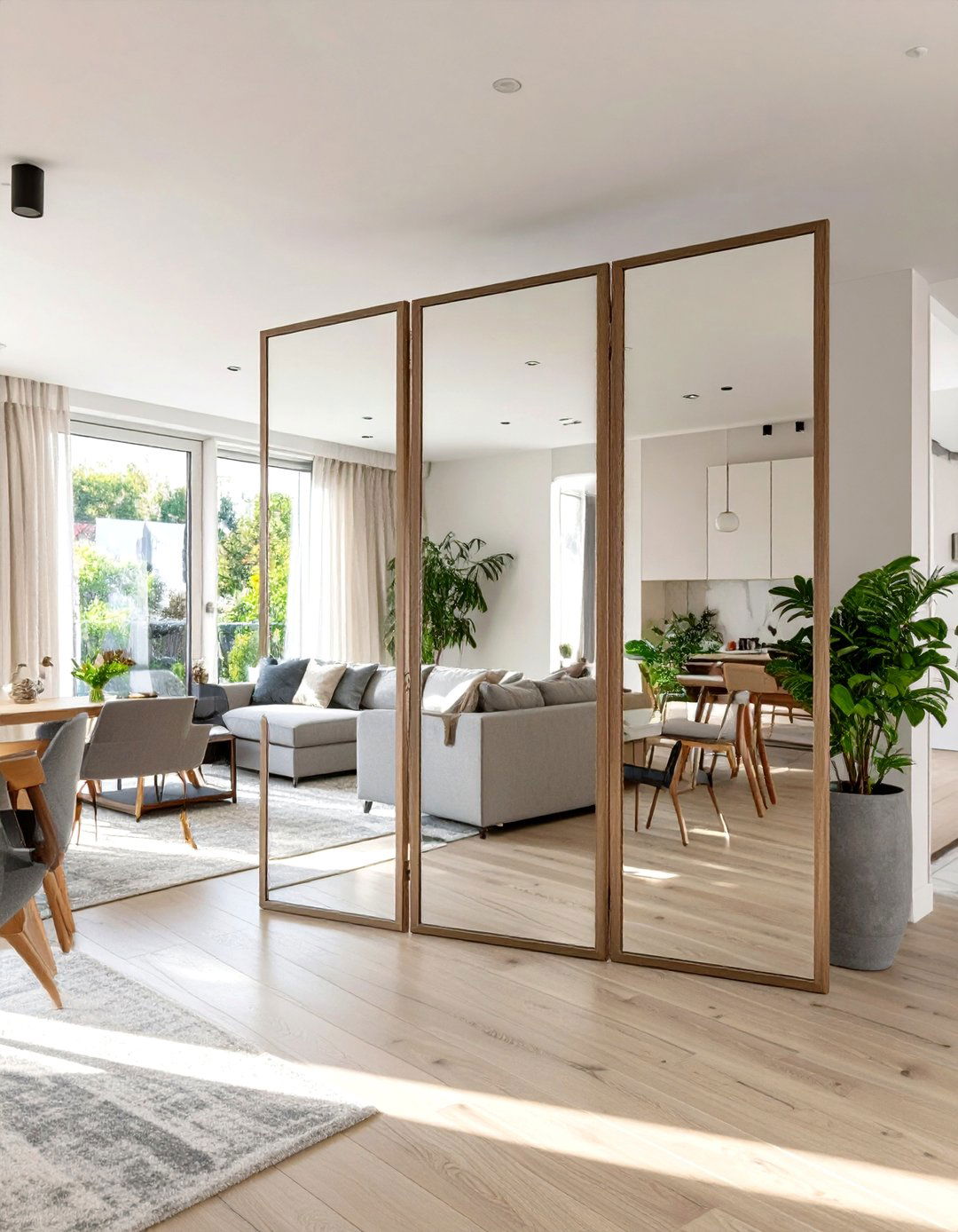 Mirrored Room Divider - 30 how to use mirrors in interior design ideas