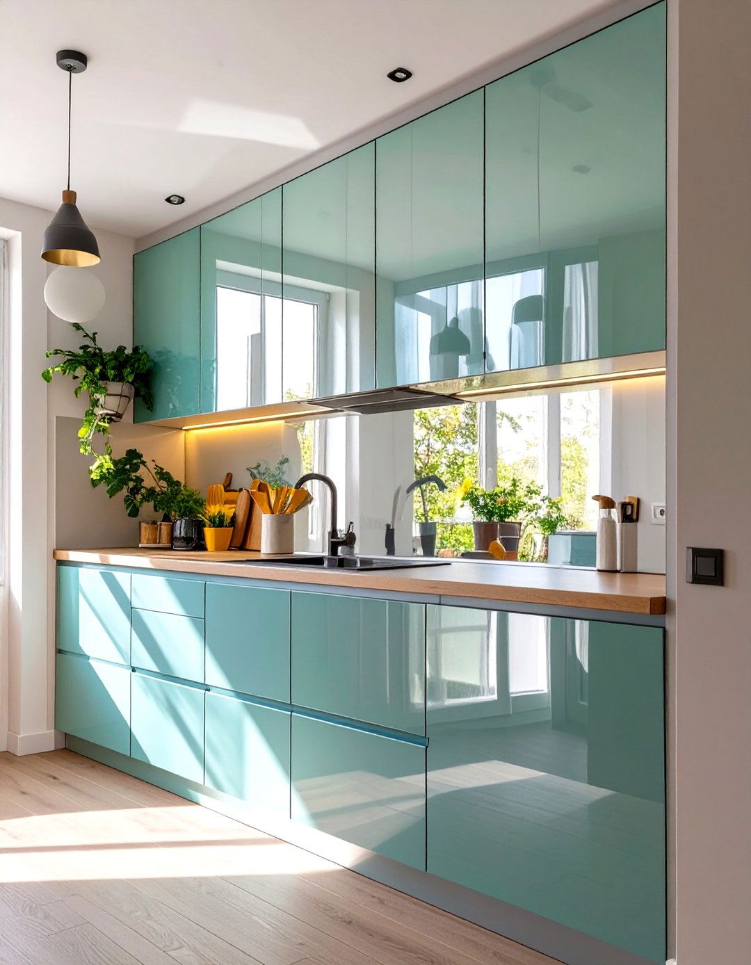 Mirrored Small Kitchen Cabinet Doors - 30 small kitchen cabinet ideas