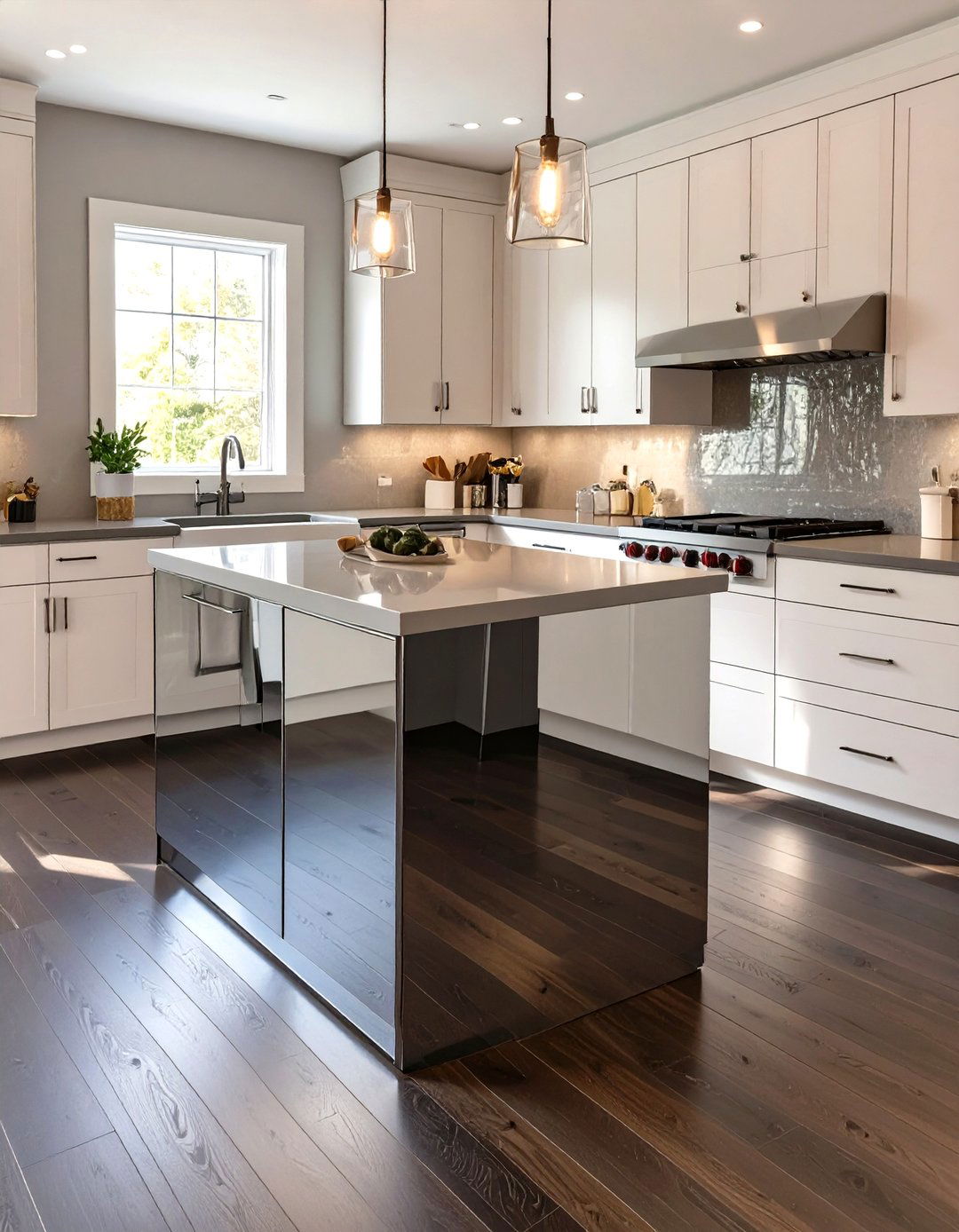 Mirrored Small Kitchen Island - 30 small kitchen ideas with island