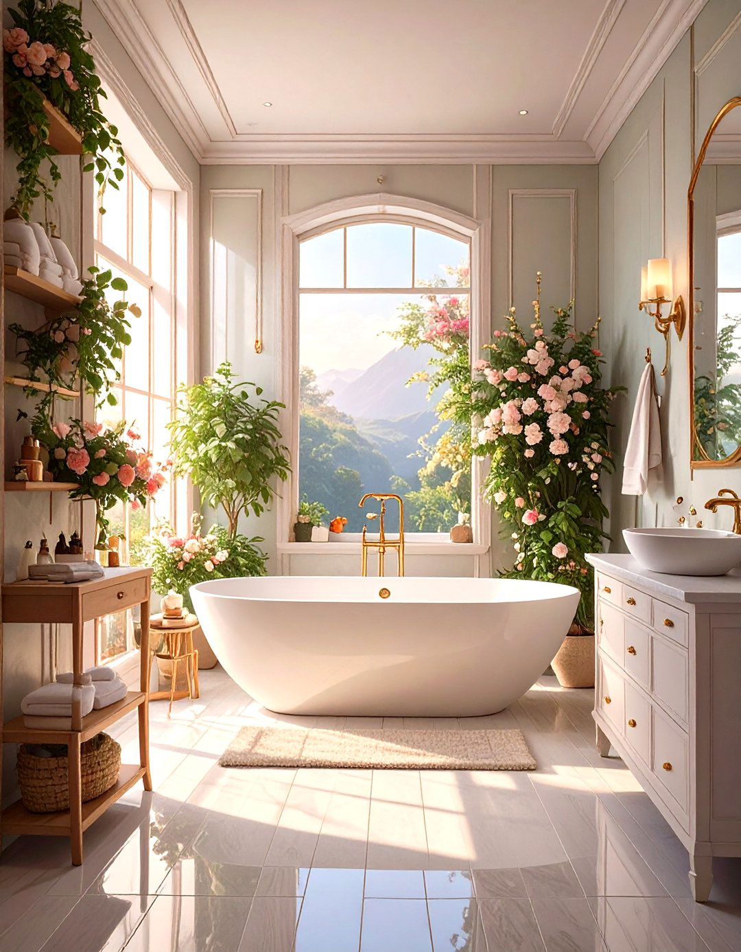Mirrored Wall Behind the Tub - 30 small bathroom ideas with tub