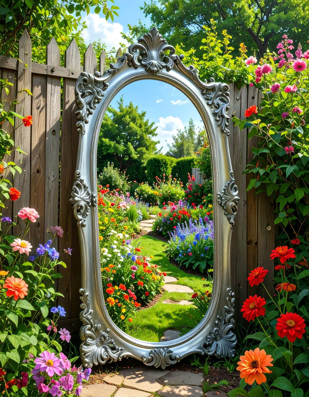 Mirrored Wall Illusion Garden - 30 small garden design ideas