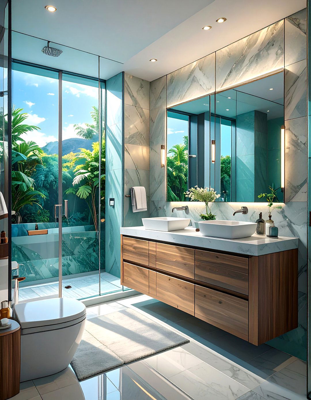 Mirrored Wall Panels - 30 bathroom paneling ideas