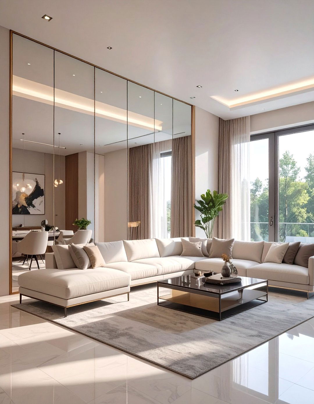 Mirrored Wall Small Living Room - 30 modern small modern living room design ideas