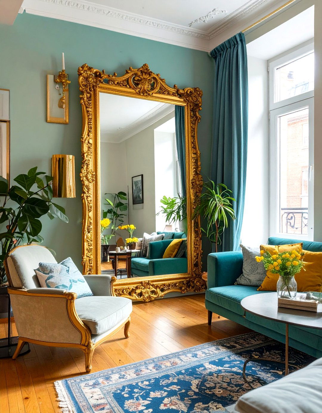 Mirrored Walls and Furniture - 30 terrace house interior design ideas