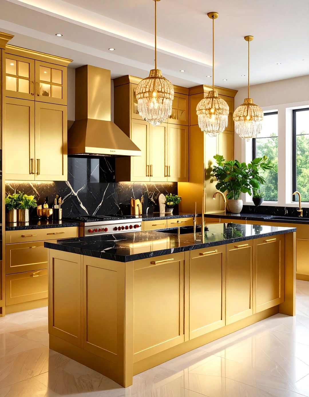 Mirrored and Metallic Kitchen Cabinets - 30 ideas for kitchen cabinets