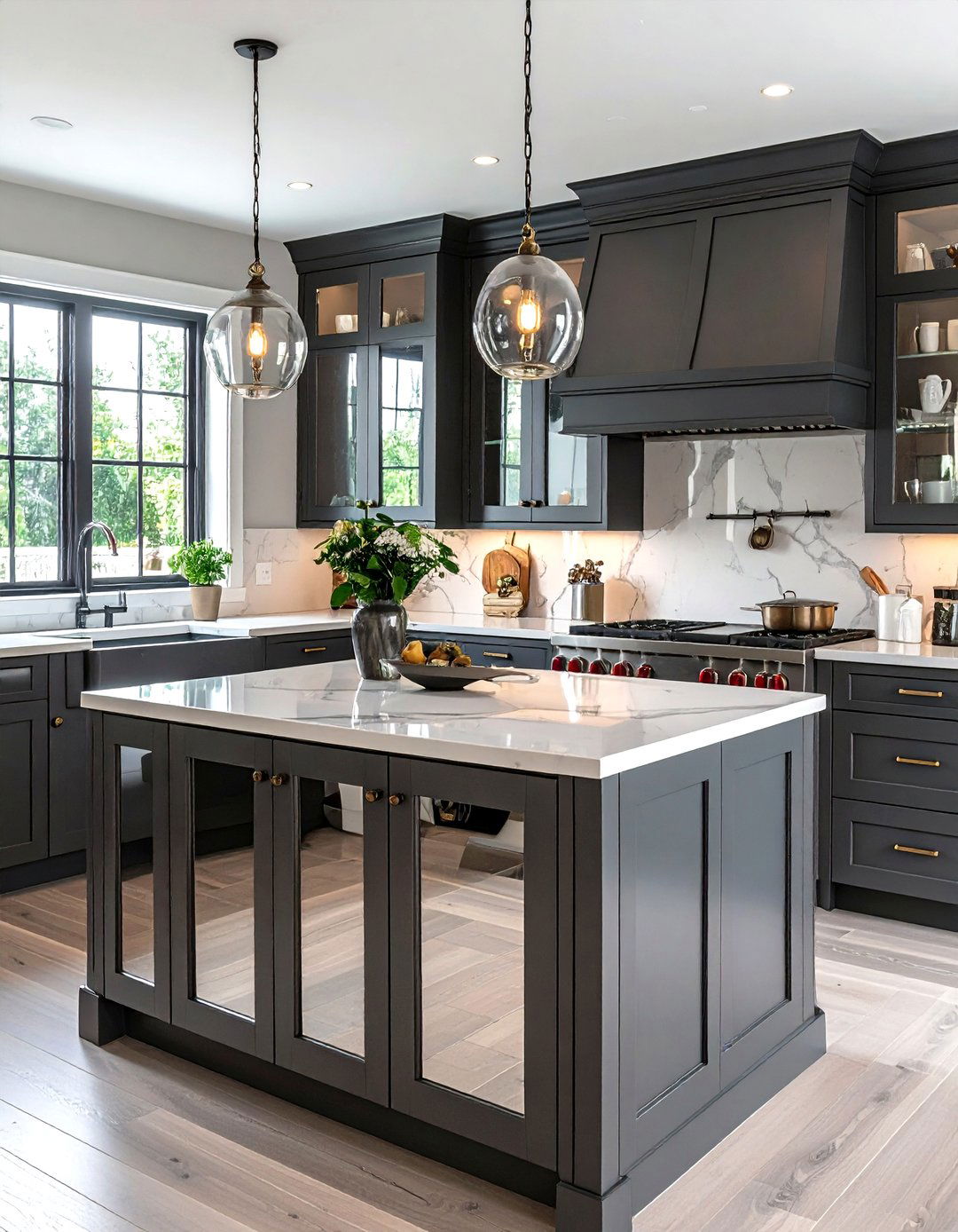 Mirrored and Reflective Kitchen Cupboards - 30 kitchen cupboards ideas