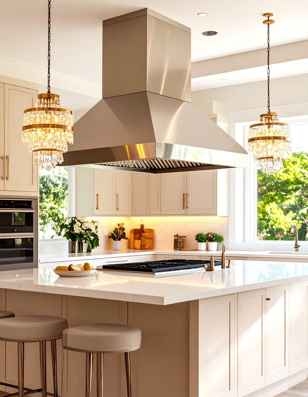 Mirrored or High Gloss Kitchen Vent Hood - 30 kitchen vent hood ideas