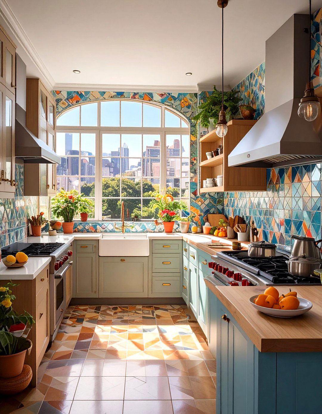 Mirrored or Reflective Backsplashes - 30 small open kitchen design ideas