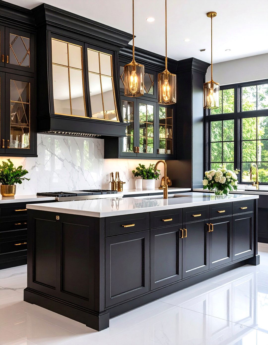 Mirrored or Reflective Kitchen Cupboards - 30 kitchen cupboard designs
