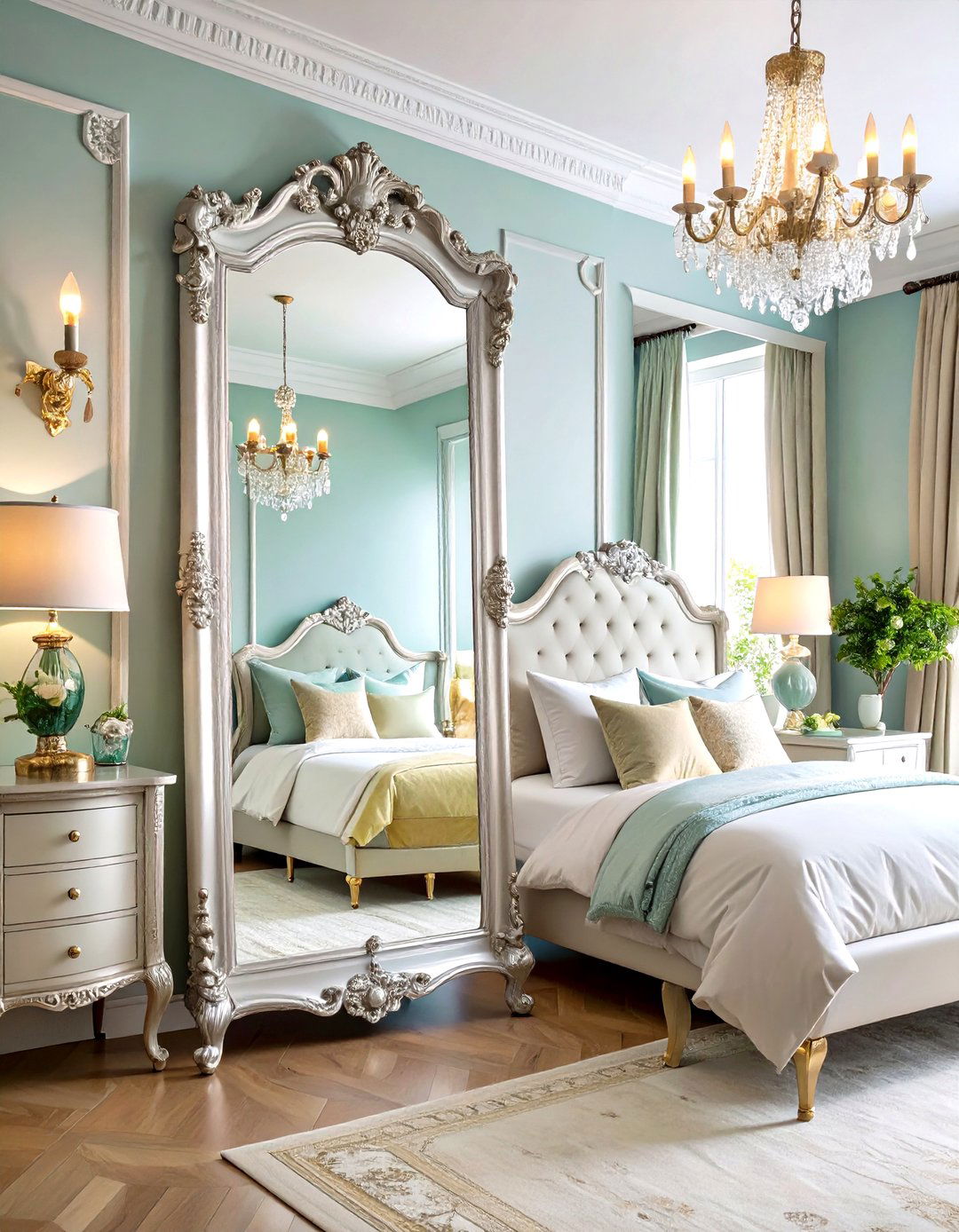 Mirrors to Reflect Light and Space - 30 romantic bedroom ideas