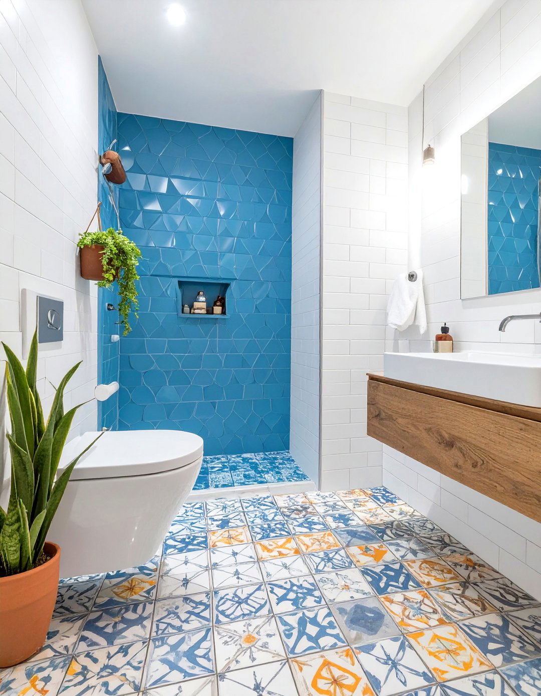 Mismatched Eclectic Bathroom Tiles - 30 bathroom tiling ideas