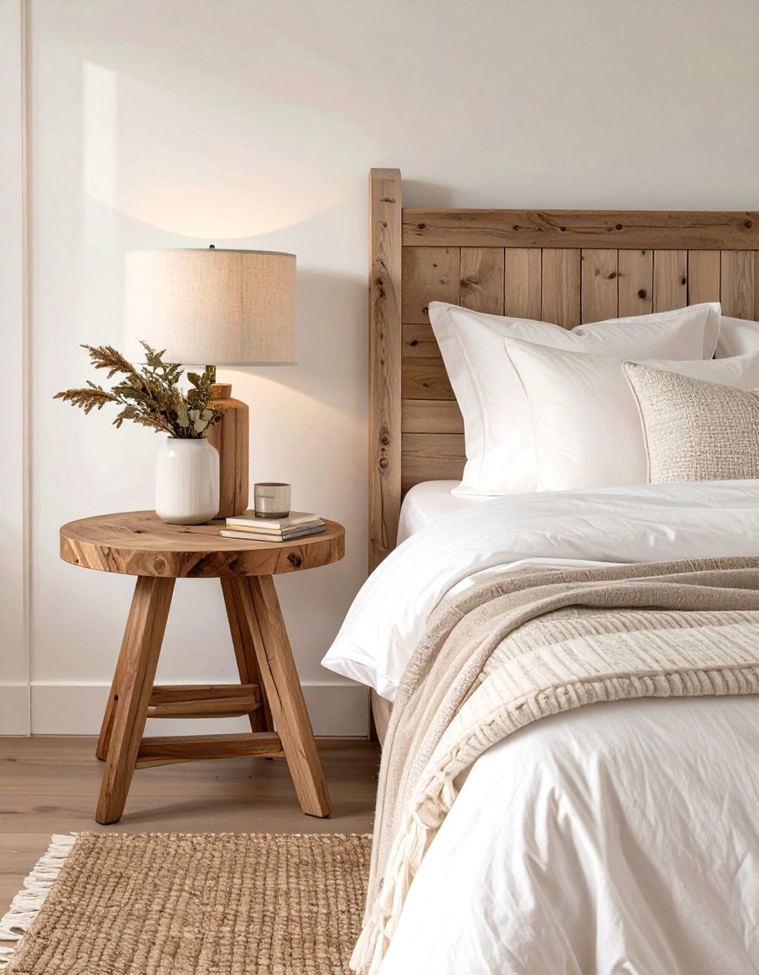 Mismatched Nightstands - 30 modern farmhouse bedroom ideas