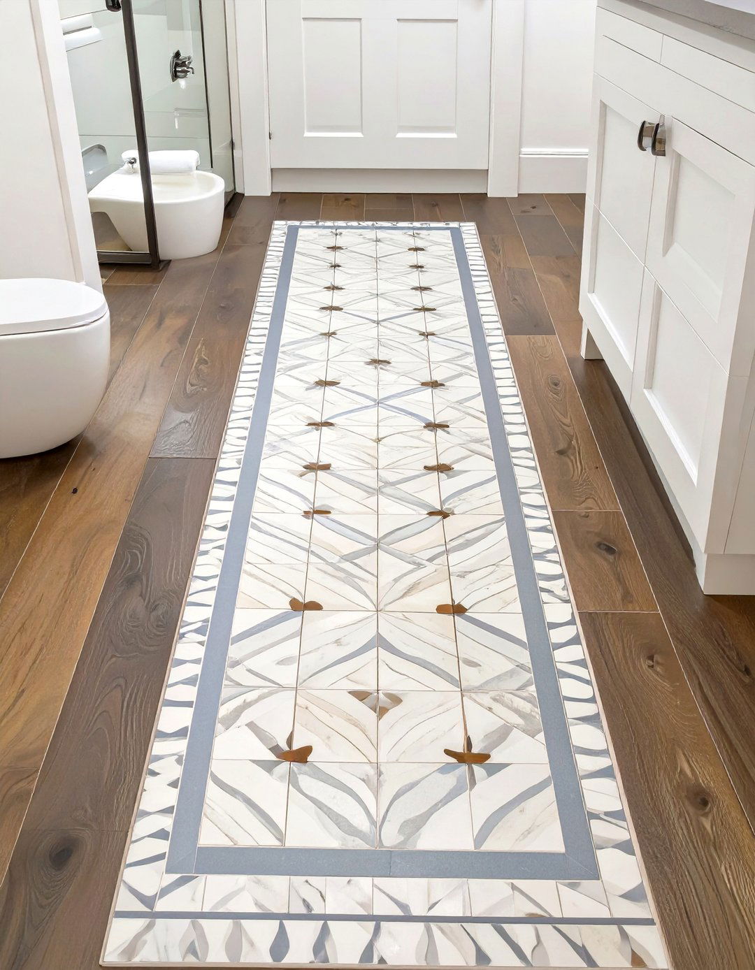 Mixed Material Bathroom Floor Design - 30 bathroom floor tiles ideas