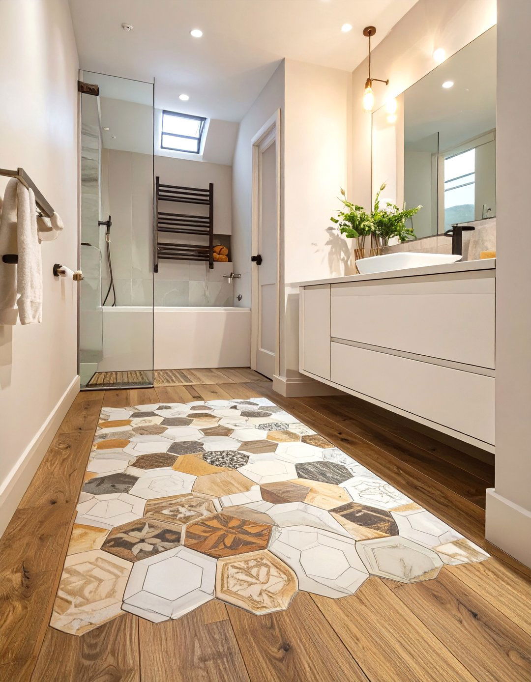 Mixed Material Bathroom Floors - 30 bathroom floors ideas