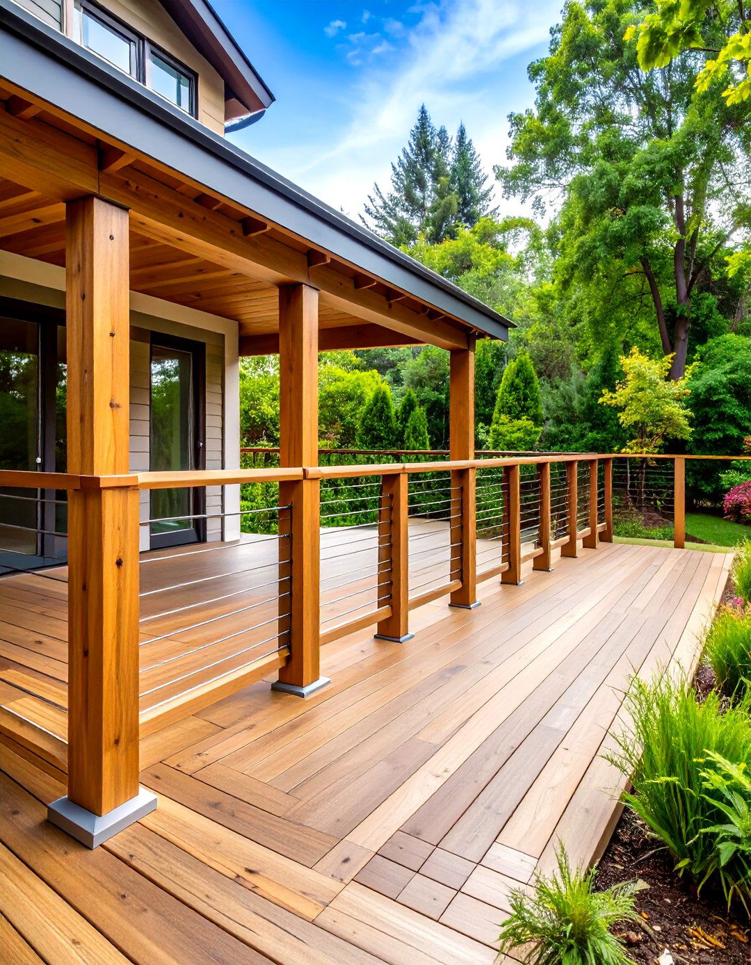 Mixed Material Deck Rails - 30 deck rails ideas