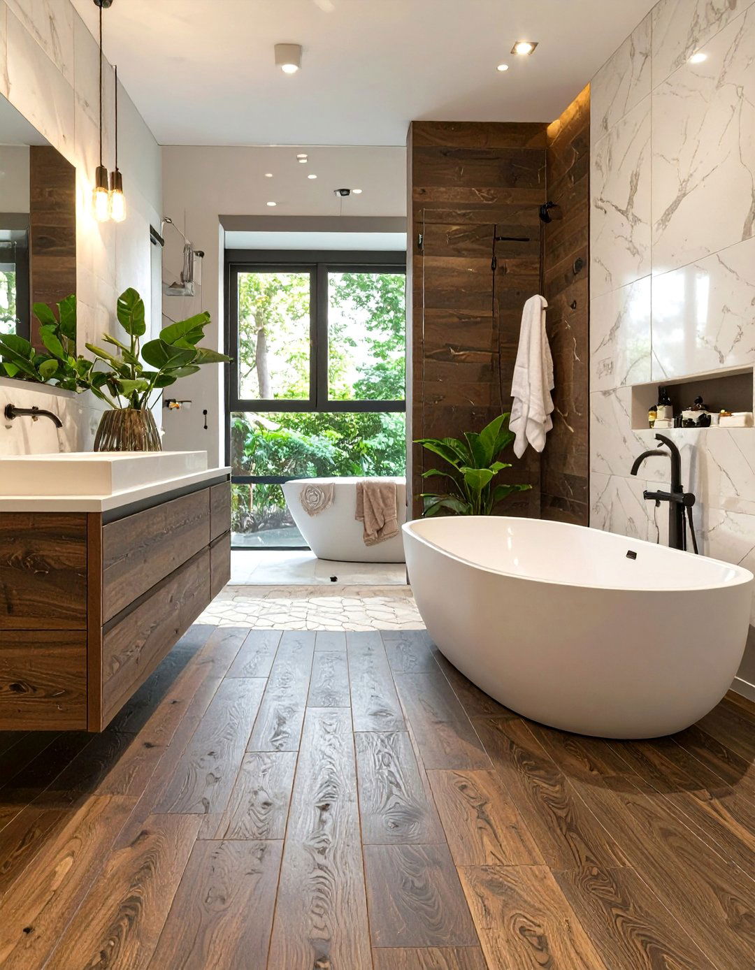 Mixed Material Flooring - 30 bathroom floor tile ideas 2025