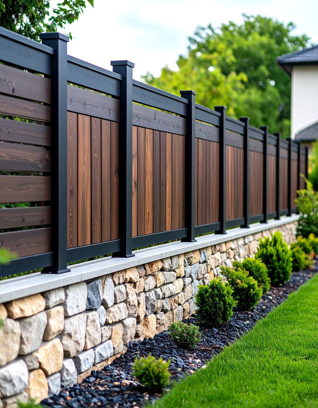 Mixed Material Garden Fencing - 30 garden fencing ideas