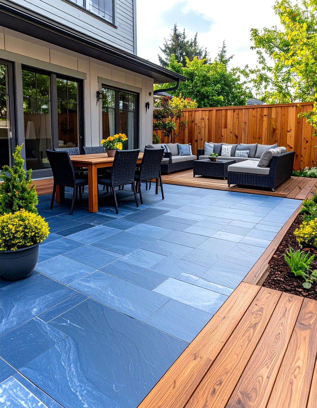 Mixed Material Patio Floor - 30 patio floor ideas