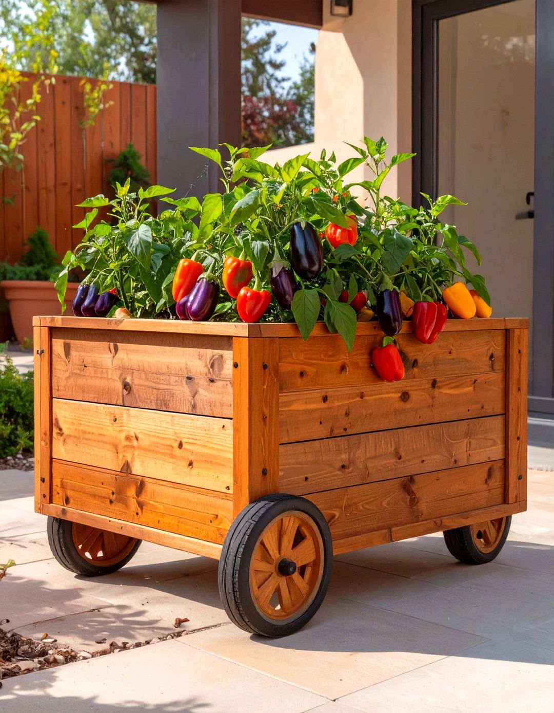 Mobile Veggie Garden on Wheels - 30 veggie garden ideas