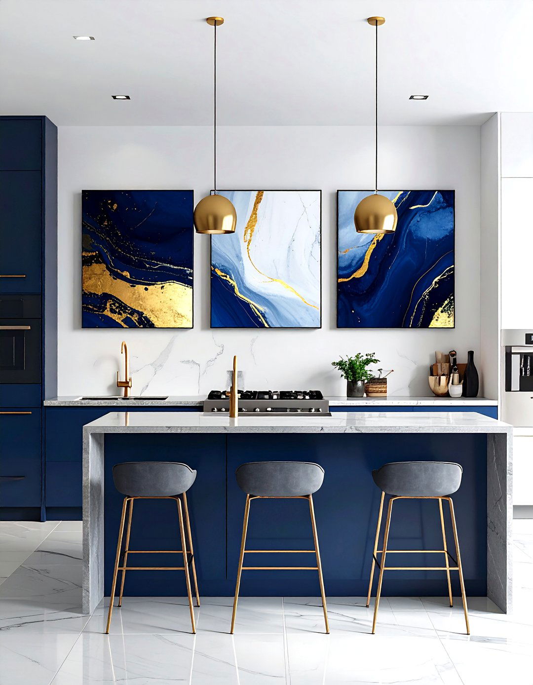 Modern Abstract Kitchen Canvases - 30 kitchen wall art ideas