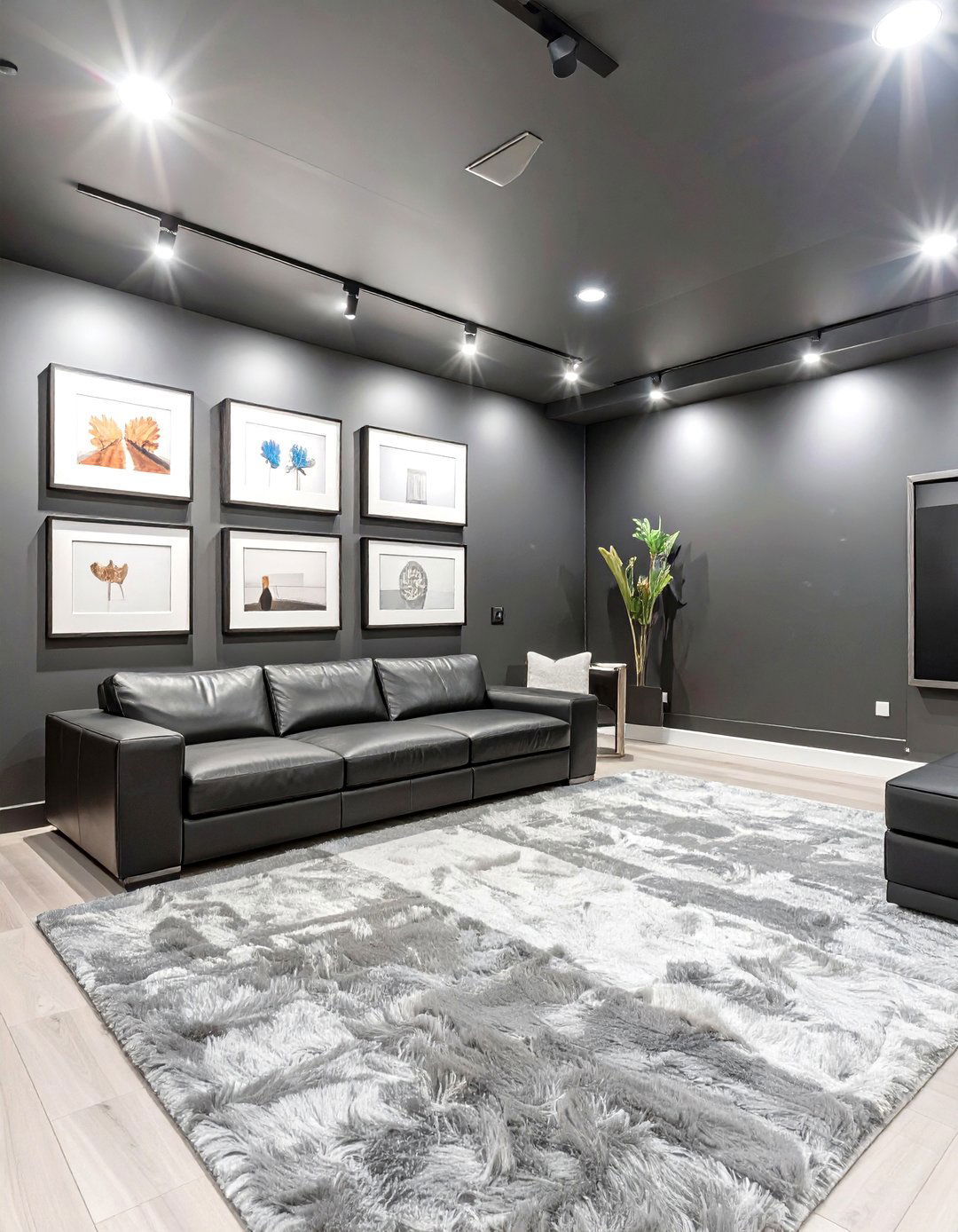 Modern Black Basement - 30 basement paint color ideas